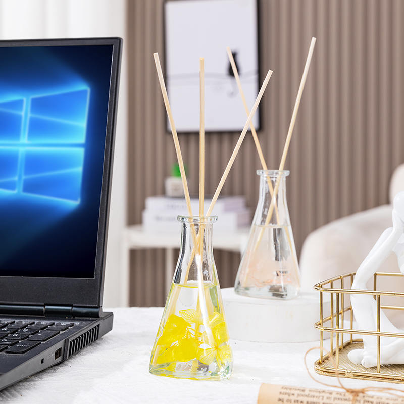 Vinetørket blomst trekantet flaske uten brann innendørs aromaterapi siv diffuser