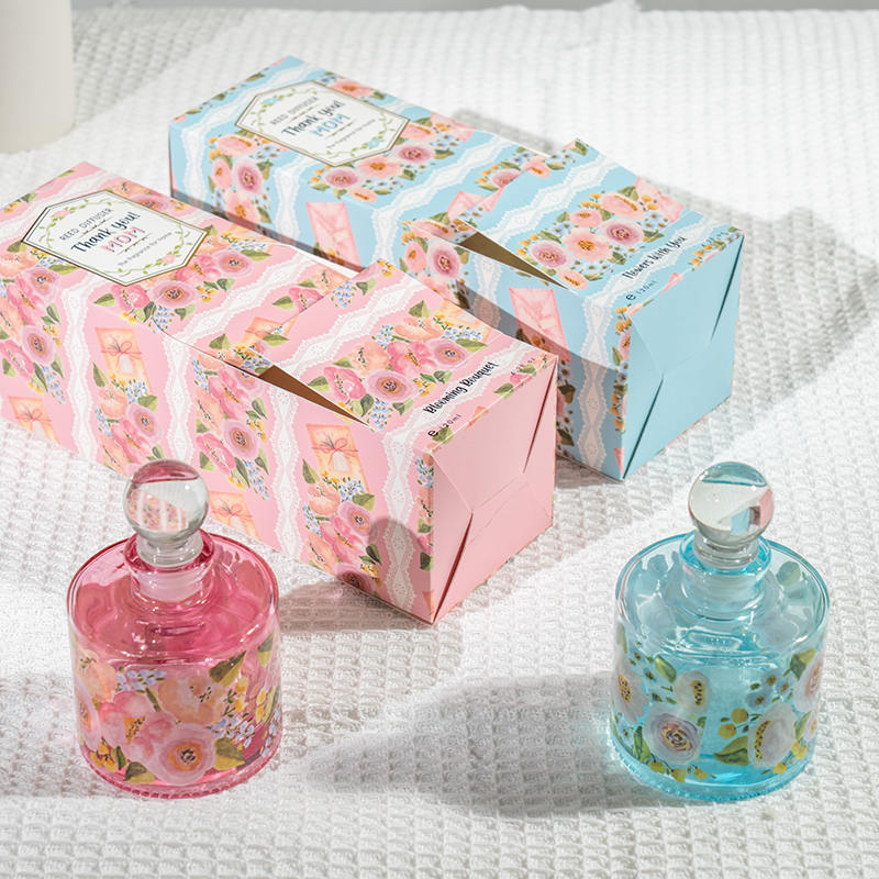 Morsdag elegant rund glassflaske siv diffuser