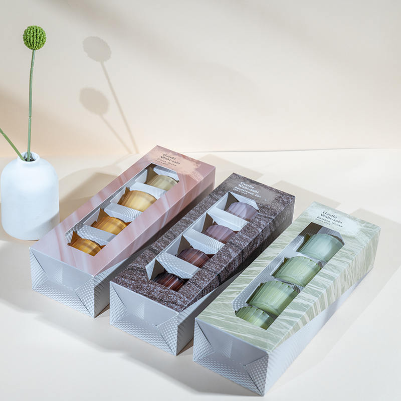 Sett med 4 vertikale stripete små dvergglass lyskopper