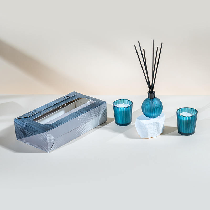 Vertikale stripete små glass duftlys X2 Vertikal stripe liten pære flyktig siv diffuser flaske