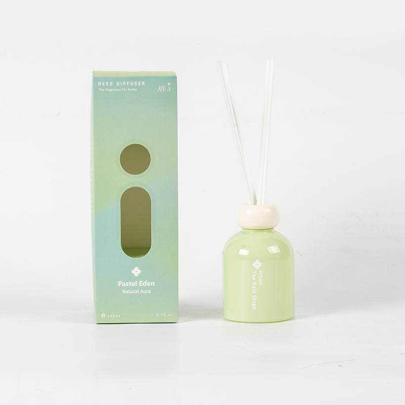 Pastell eden glass rund flaske siv diffuser-duftende diffuser for hjemme-reed diffuser produsent
