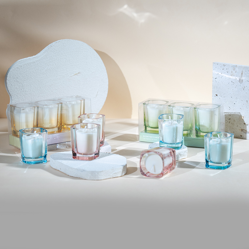 3 stk firkantede lys sett med gradient farge