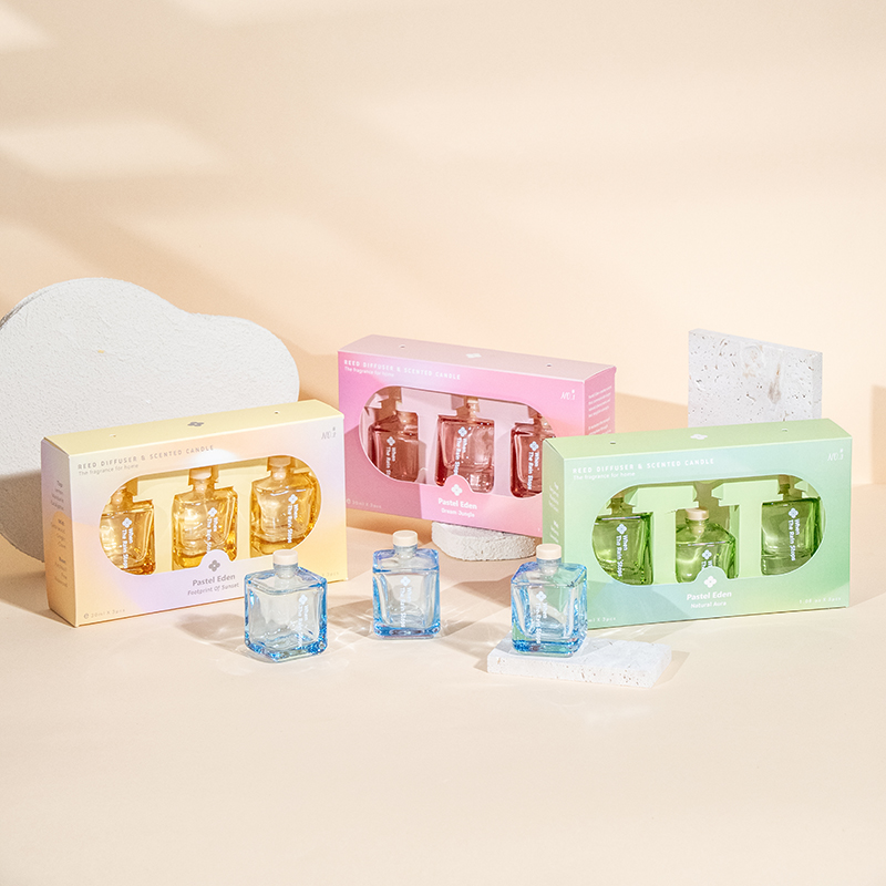 3 STK firkantet flaske siv diffuser sett-3 STK aromasett