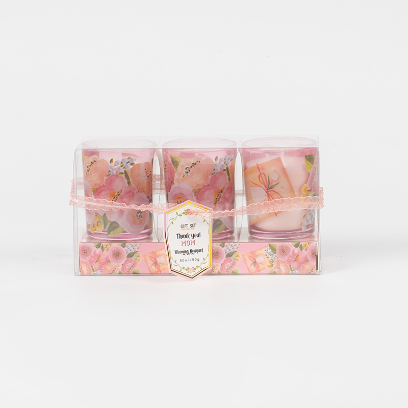 Morsdag klassisk liten rund glasskopp duftlys 3 STK sett-øko soya lys produsent