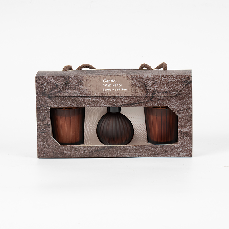 Vertikale stripete små glass duftlys X2 Vertikal stripe liten pære flyktig siv diffuser flaske