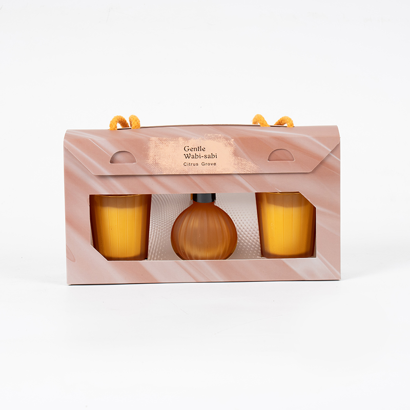 Vertikale stripete små glass duftlys X2 Vertikal stripe liten pære flyktig siv diffuser flaske