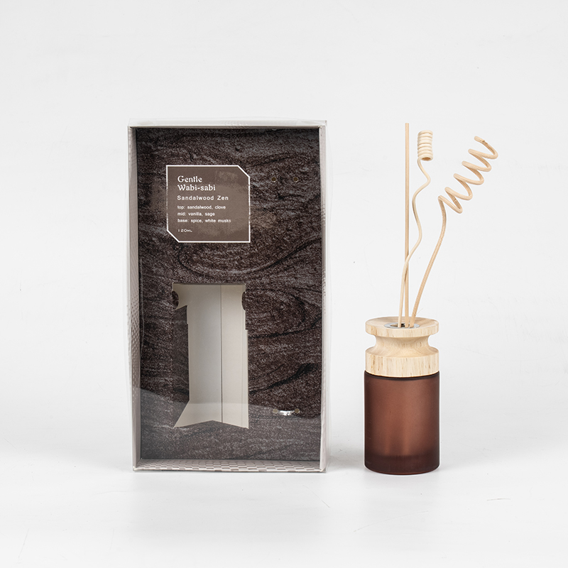 Høy sylindrisk glassflaske av premium sivdiffusor med leverandør av trepinnearoma