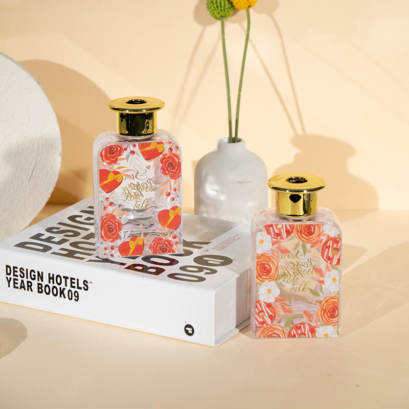 Valentine høy firkantet glassflaske siv diffuser-premium olje valentine kolleksjon